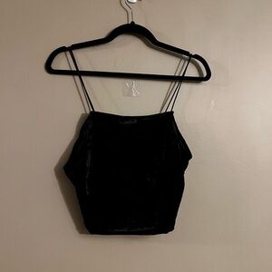 Wild Fable Velour Black Crop Top Size Large